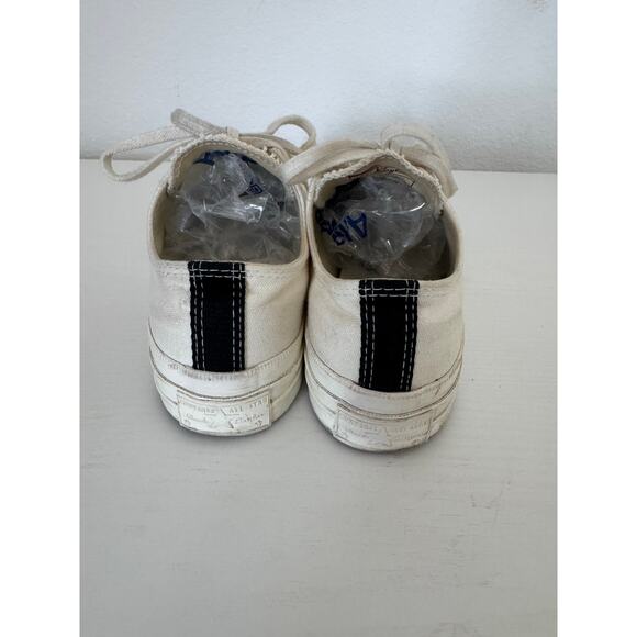 Converse Comme De Garçons Women’s White Low Sneakers Red Heart Size 8 - Picture 4 of 8